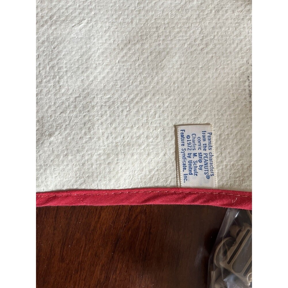 Vintage 1972 peanuts Snoopy Woodstock burlap tote ,Charles Schultz retro hippie - Picture 4 of 4